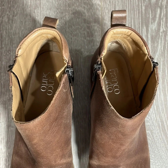Franco Sarto Leather Keegan Ankle Boots Brown 9M - Picture 6 of 13